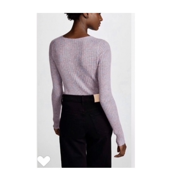 Rag & Bone Donna Lightweight V Neck Pullover Sweater in Lilac. - Picture 3 of 9